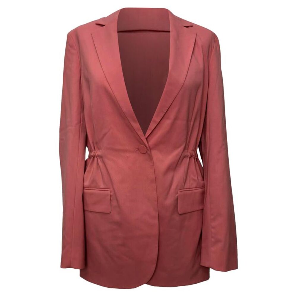 Theory Drawstring Blazer in Pink Wool